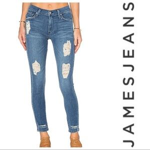 James Jeans Twiggy Ankle Jeans in Loft • Destroyed • 26